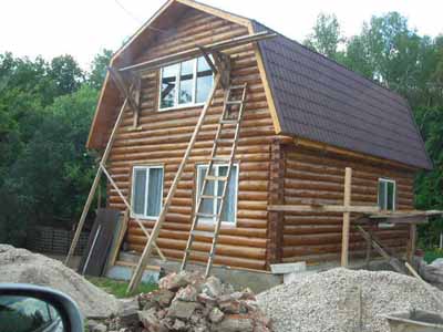 Дом 6х6 с доманой крышей + фронтоны