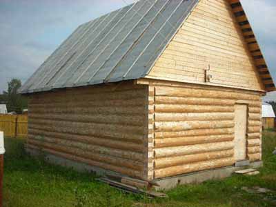 баня 6х4 с высокой крышей